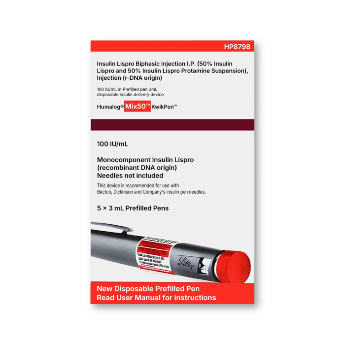 Humalog Mix 50 Kwikpen 100IU ml with Insulin Lispro and Insulin Lispro Protamine