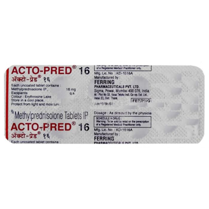 Acto Pred Tablets 16 Mg with Methylprednisolone             