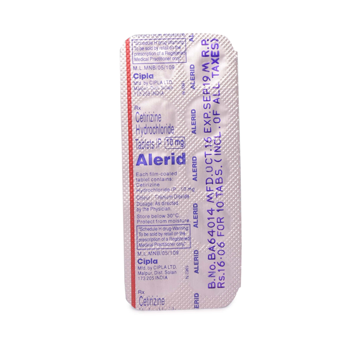 Alerid 10mg tablet with Cetirizine Hcl         