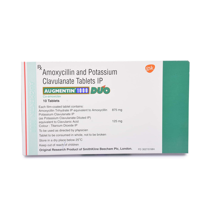 Augmentin 1000 Mg with Amoxicillin Clavulanic Acid         