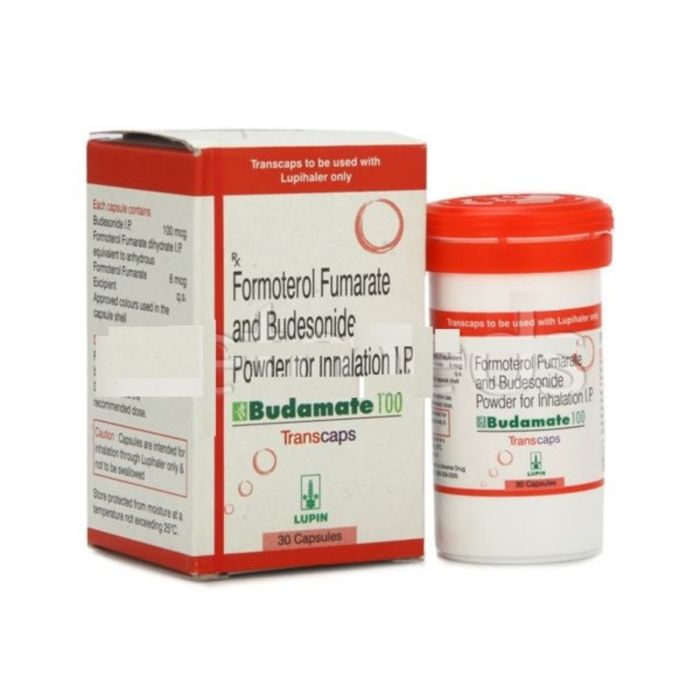 Budamate 100 Transcaps with Formoterol and Budesonide                       