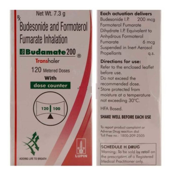 Budamate 200 Transhaler with Formoterol and Budesonide