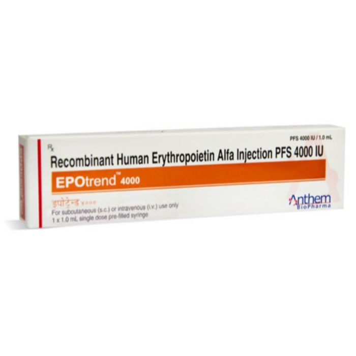 Epotrend 4000 IU 1 ml Injection with Recombinant Human Erythropoietin Alfa