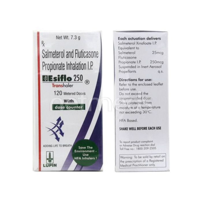 Esiflo 250 Transhaler with Salmeterol and Fluticasone Propionate
