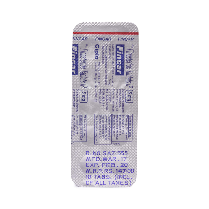 Fincar 5mg tablet with Finasteride  