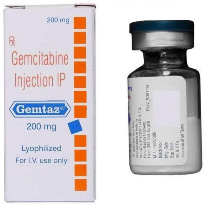 Gemtaz 200 Mg injection with Gemcitabine