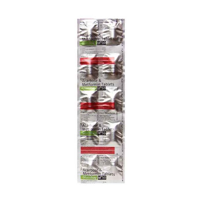 Glucobay M 50 Tablets with Acarbose + Metformin                     