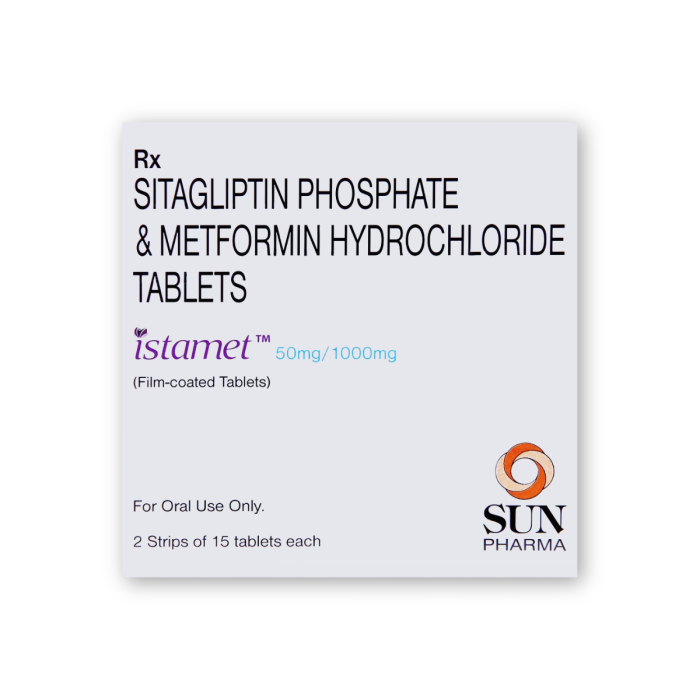 Istamet 50 Mg/1000 Mg Tablet with Sitagliptin and Metformin                