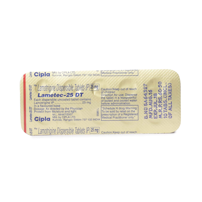Lametec 25mg tablet with Lamotrigine         