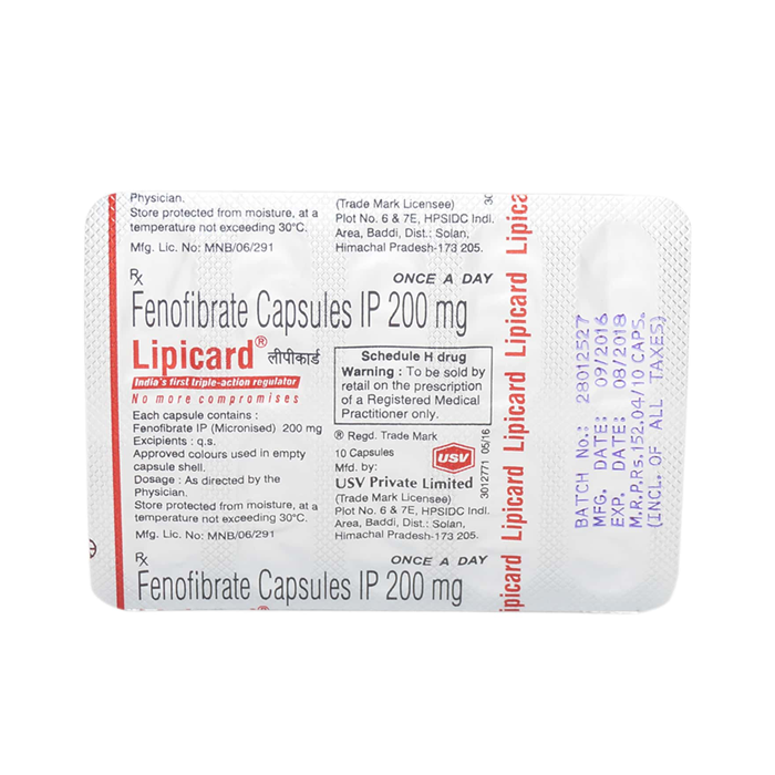 Lipicard 200mg Tablet with Fenofibrate            