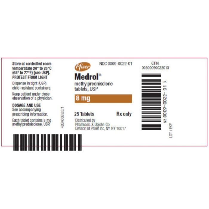 Medrol 8 Mg Tablet with Methylprednisolone