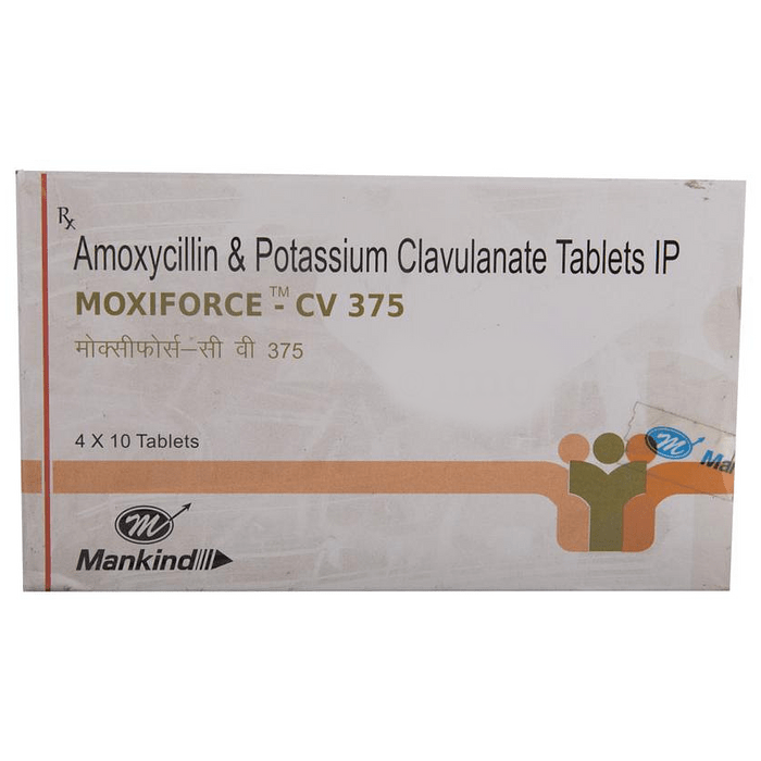 Moxiforce-CV 375 Tablet with Amoxycillin + Clavulanic Acid