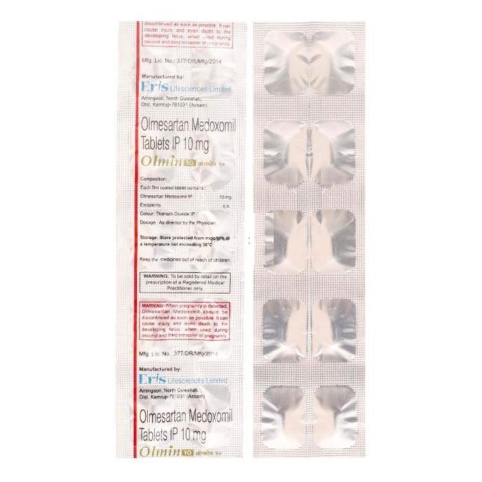 Olmin 10 Tablet with Olmesartan Medoximil