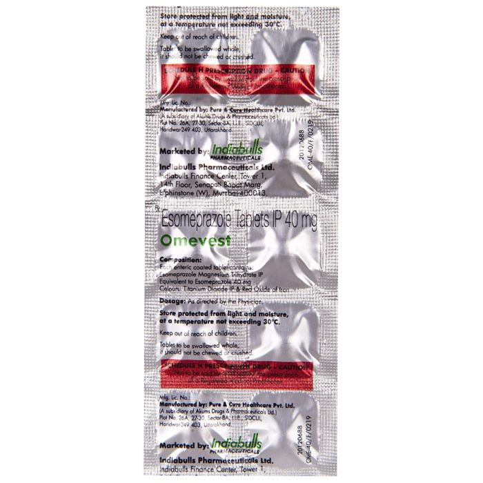 Omevest 40 mg Tablet with Esomeprazole