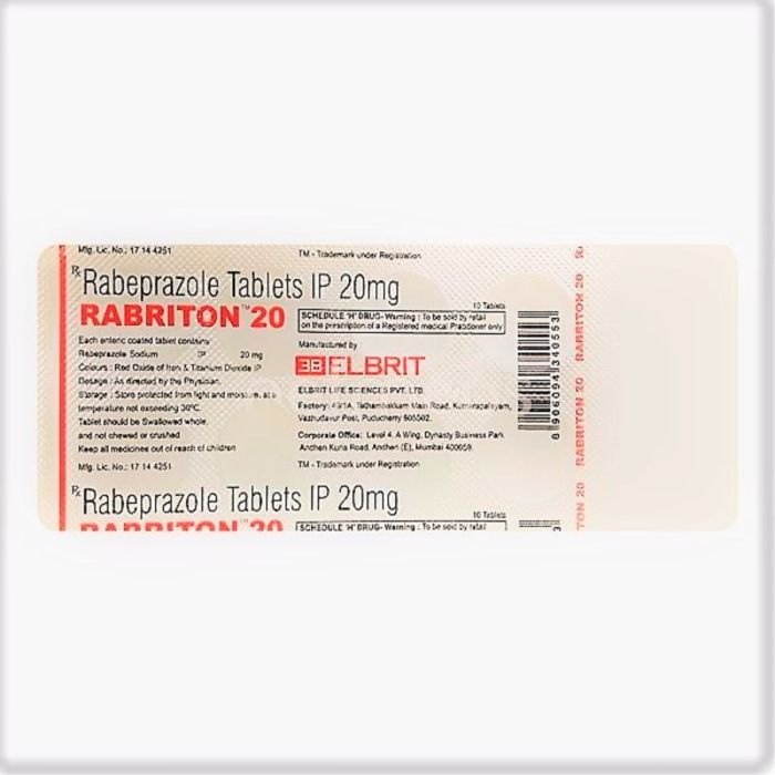 Rabriton 20 Mg Tablet with Rabeprazole