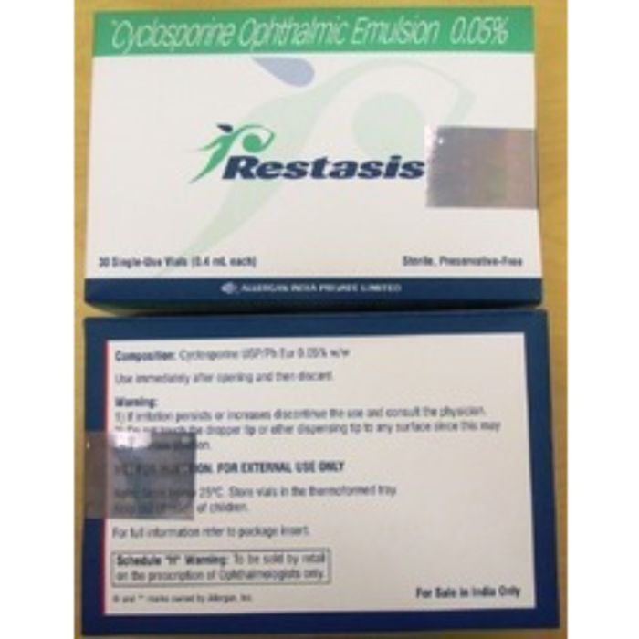 Restasis 0.05% Ophthalmic Emulsion 0.4ml with Cyclosporine                    