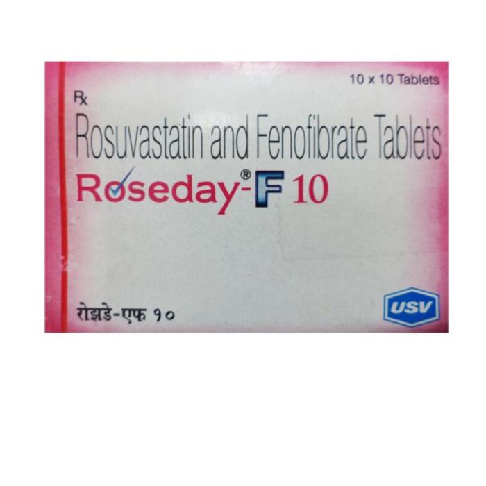 Roseday-F 10 Tablet with Fenofibrate and Rosuvastatin