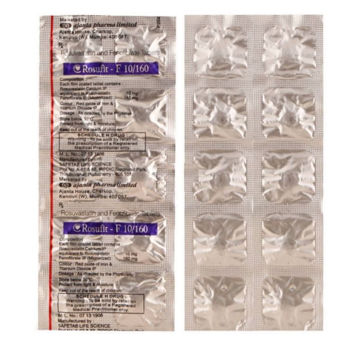 Rosufit-F 10-160 Tablet with Fenofibrate and Rosuvastatin
