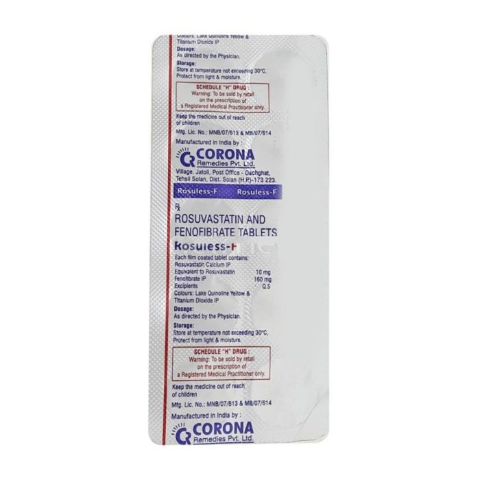 Rosuless-F Tablet with Fenofibrate and Rosuvastatin
