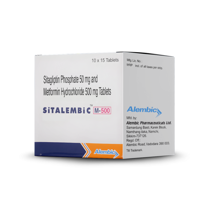 Sitalembic M 50mg/500mg Tablet
