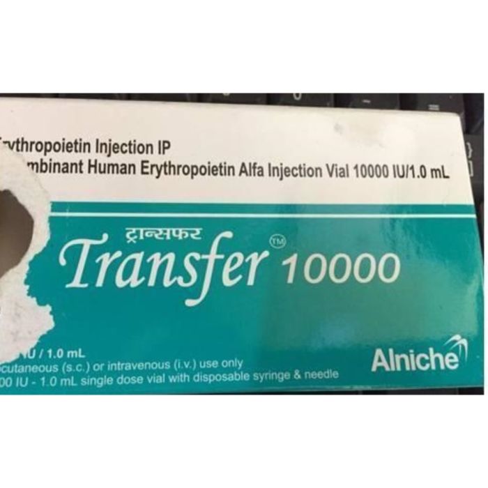 Transfer 10000 IU 1 ml Injection with Recombinant Human Erythropoietin Alfa              