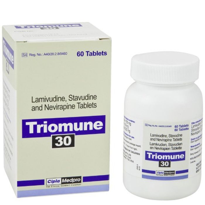 Triomune 30+150+200 Mg with Stavudine,Lamivudine and Nevirapine                        