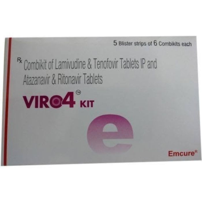 Viro 4 Kit with Tenofovir disoproxil fumarate + Lamivudine + Atazanavir + Ritonavir