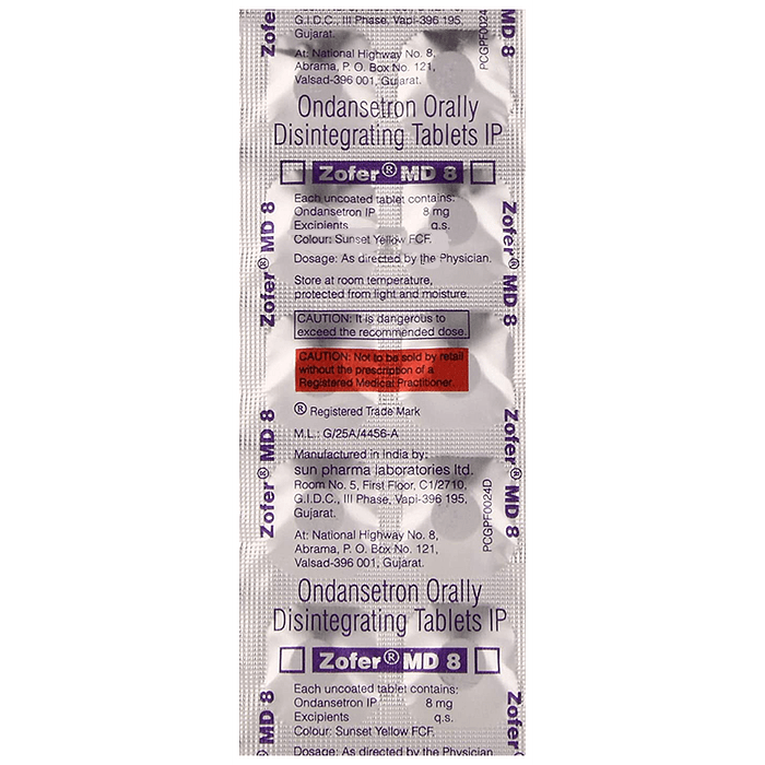 Zofer MD 8 Tablet with Ondansetron